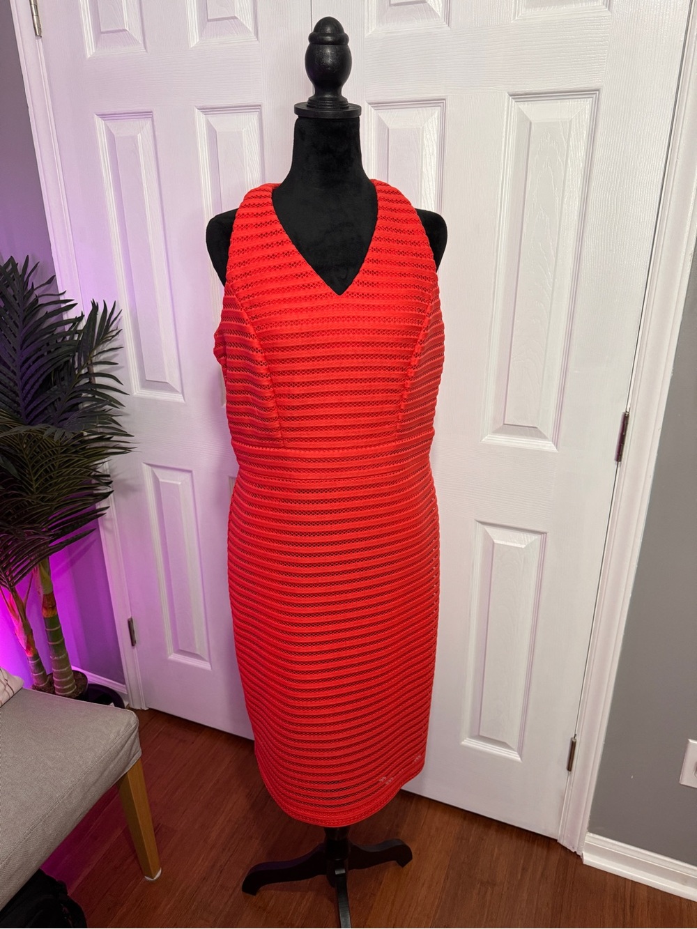 Julian Taylor NY Red Textured Sheath Dress | Size 14